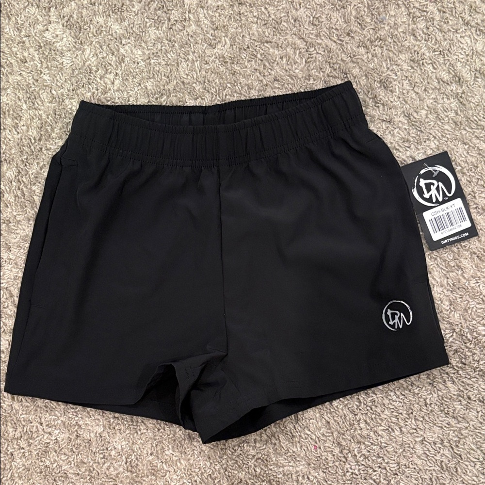 Dirty Mids Black Shorts with Branded Waist Tag